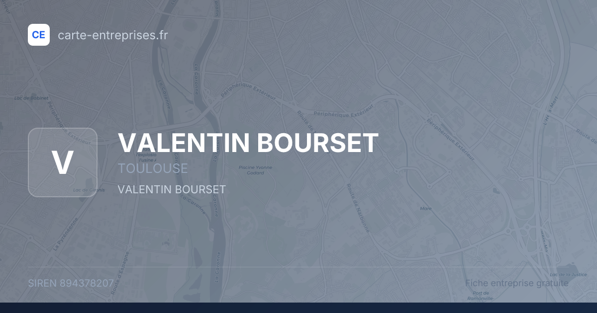 VALENTIN BOURSET — 894378207 — fiche entreprise