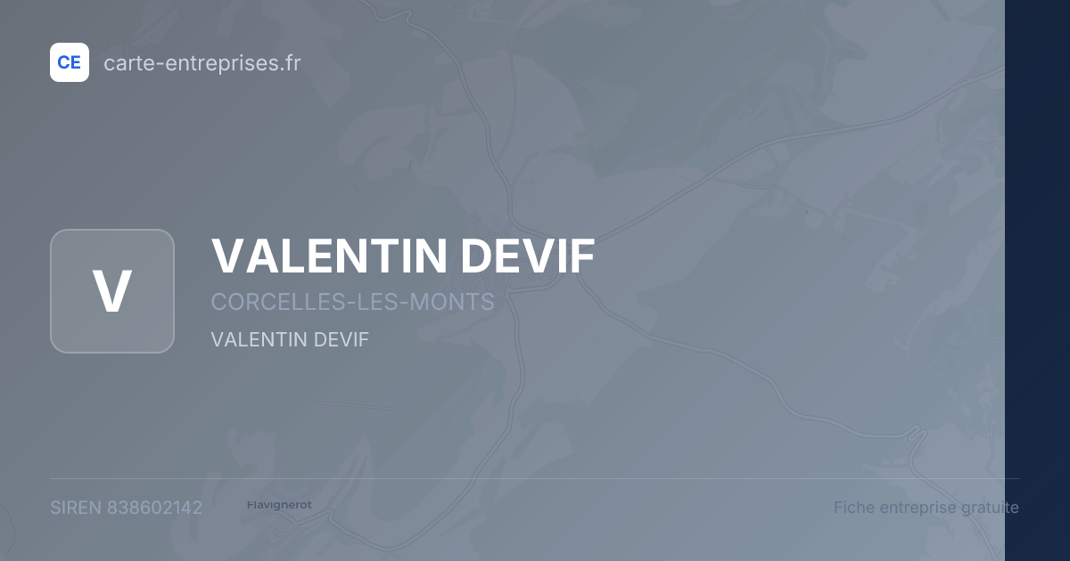 VALENTIN DEVIF — 838602142 — fiche entreprise
