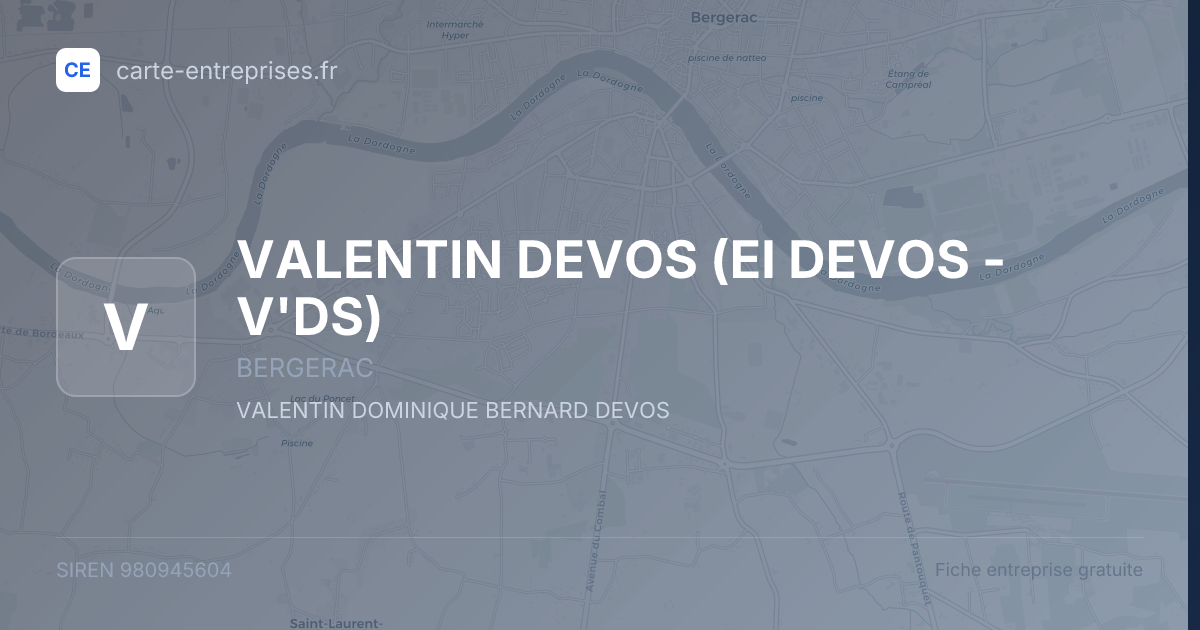 VALENTIN DEVOS (EI DEVOS - V'DS) — 980945604 — fiche entreprise
