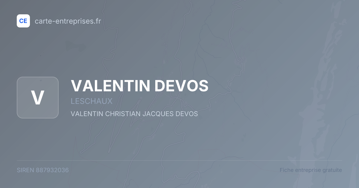 VALENTIN DEVOS — 887932036 — fiche entreprise