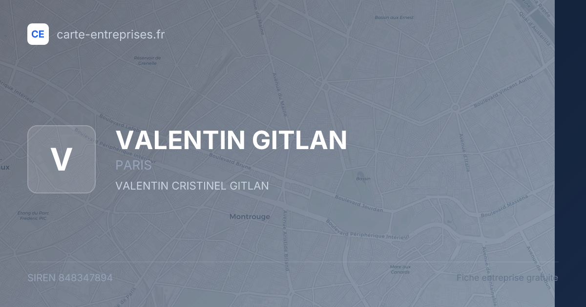VALENTIN GITLAN — 848347894 — fiche entreprise