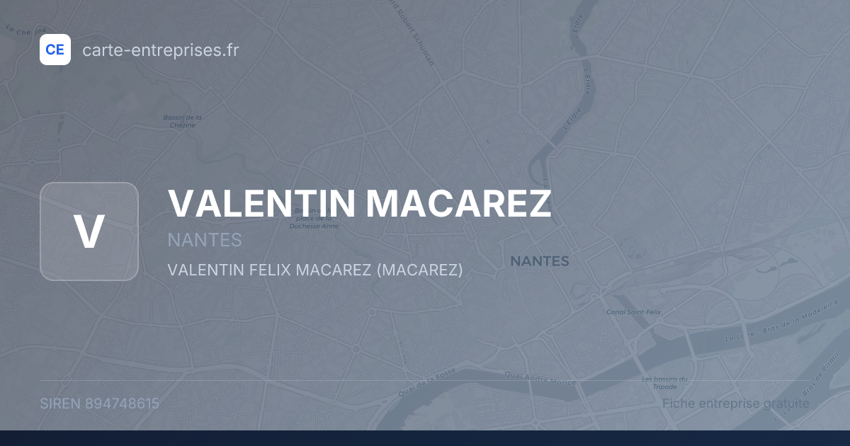 VALENTIN MACAREZ — 894748615 — fiche entreprise