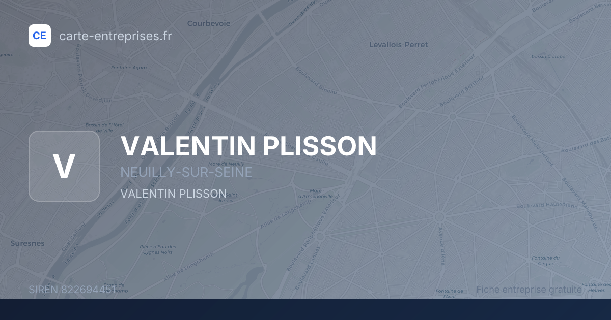 VALENTIN PLISSON — 822694451 — fiche entreprise