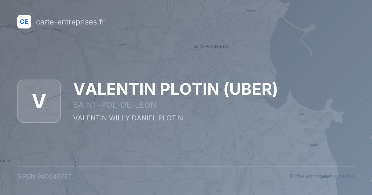 VALENTIN PLOTIN (UBER) — 940049737 — fiche entreprise