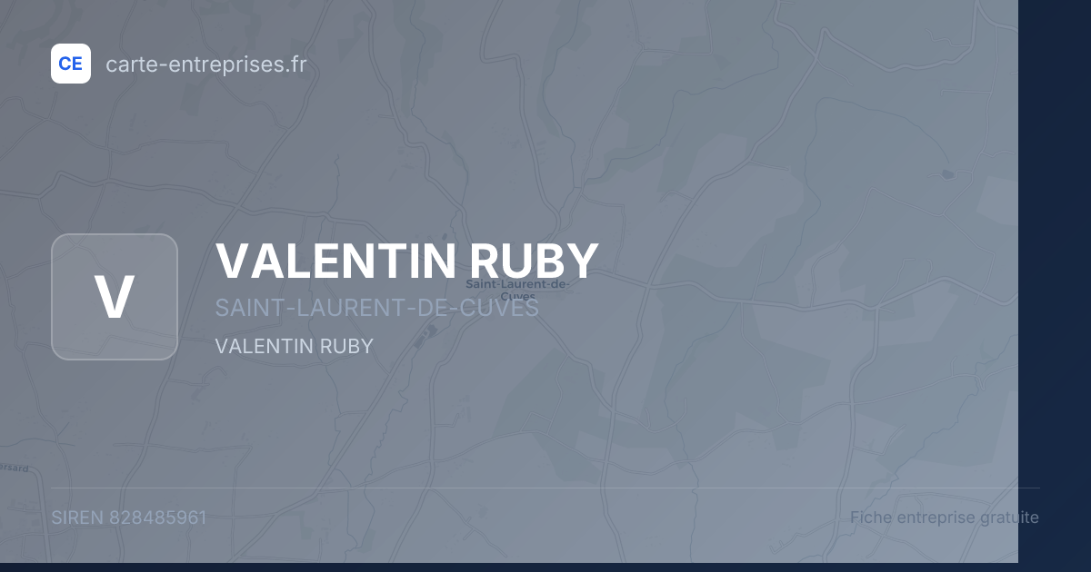 VALENTIN RUBY — 828485961 — fiche entreprise