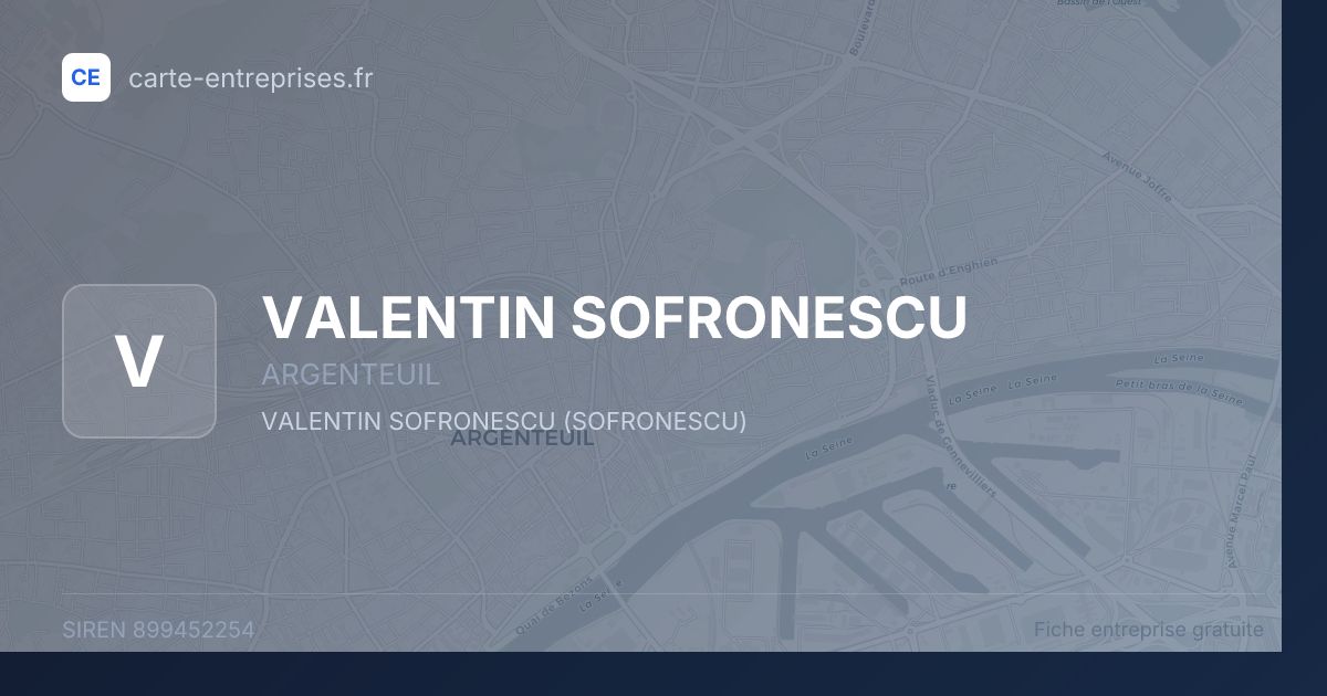 VALENTIN SOFRONESCU — 899452254 — fiche entreprise