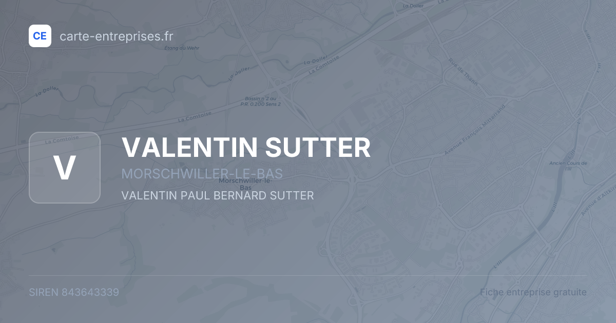 VALENTIN SUTTER — 843643339 — fiche entreprise