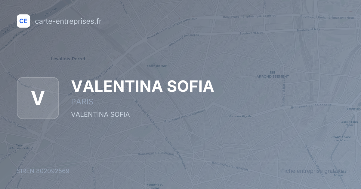 VALENTINA SOFIA — 802092569 — fiche entreprise