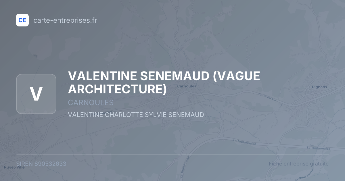 VALENTINE SENEMAUD (VAGUE ARCHITECTURE) — 890532633 — fiche entreprise