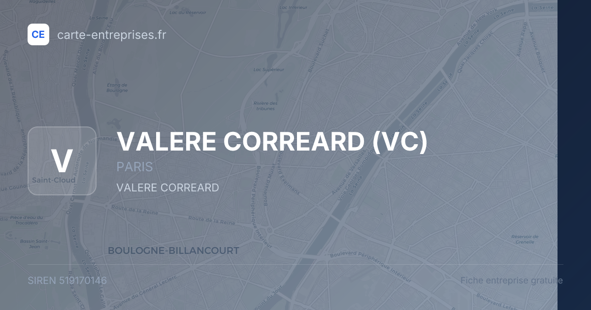 VALERE CORREARD (VC) — 519170146 — fiche entreprise