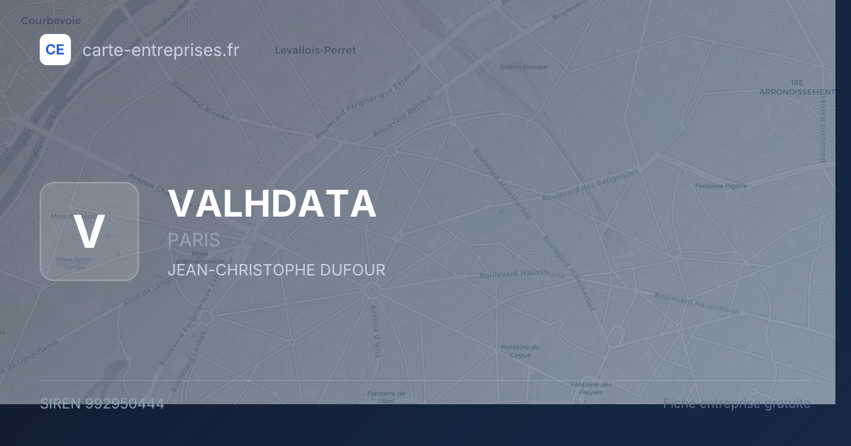 VALHDATA — 992950444 — fiche entreprise
