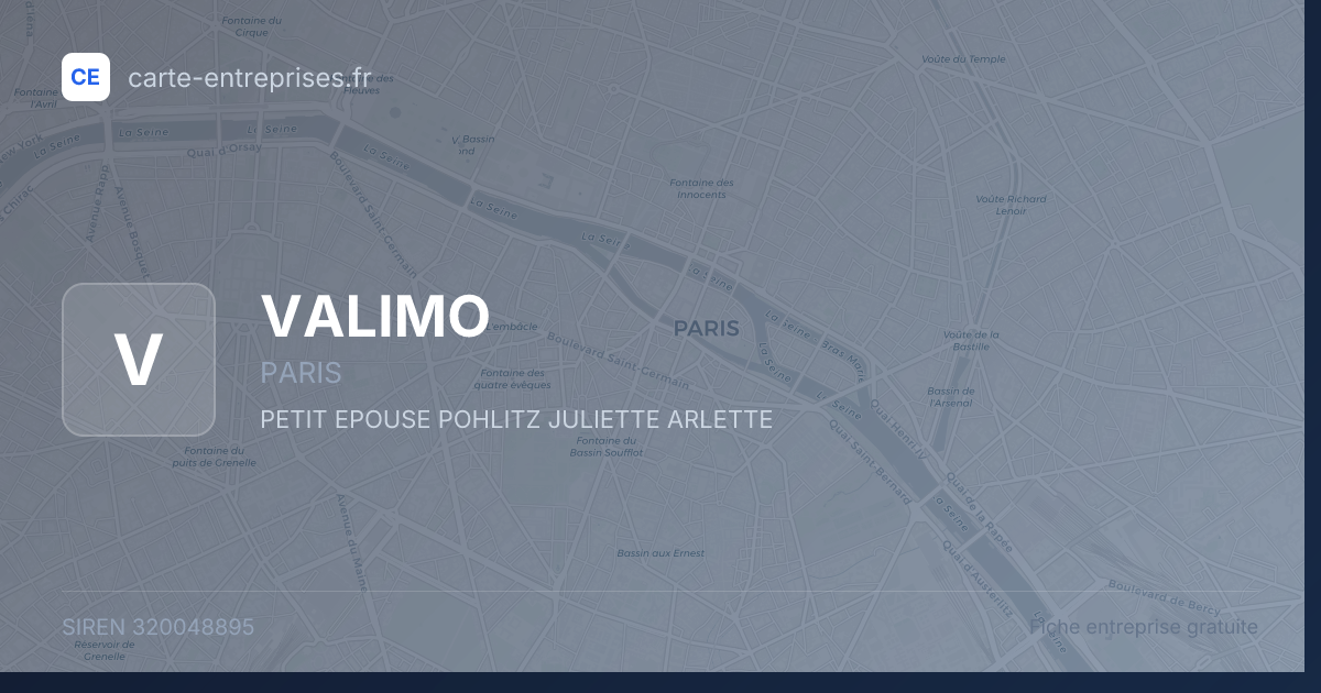 VALIMO — 320048895 — fiche entreprise