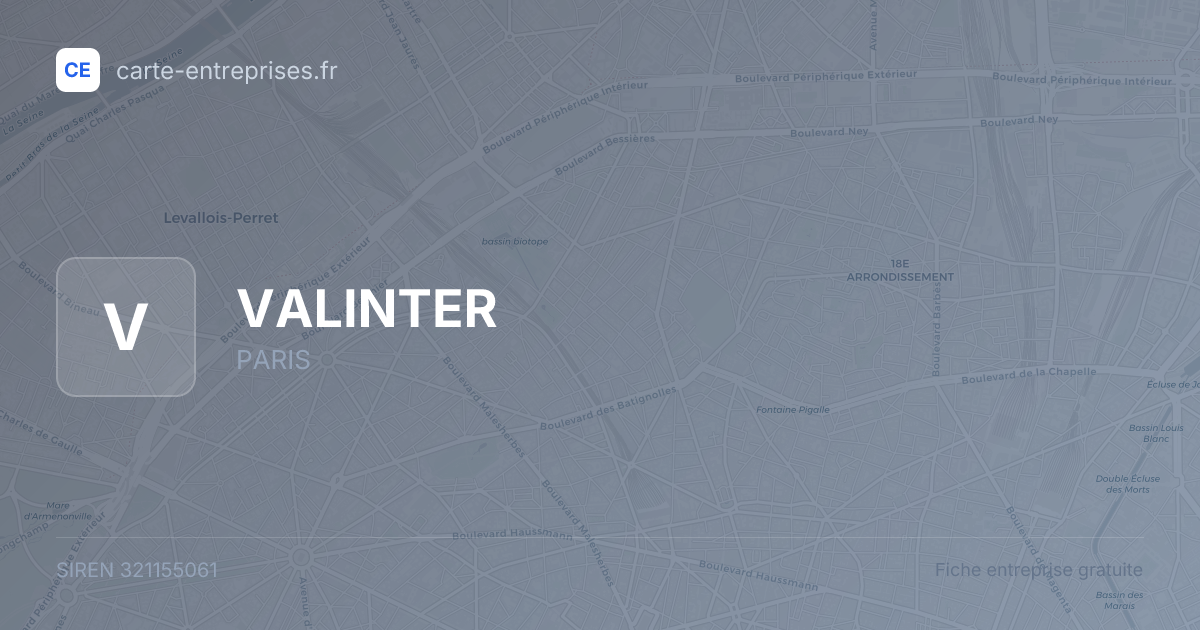 VALINTER — 321155061 — fiche entreprise