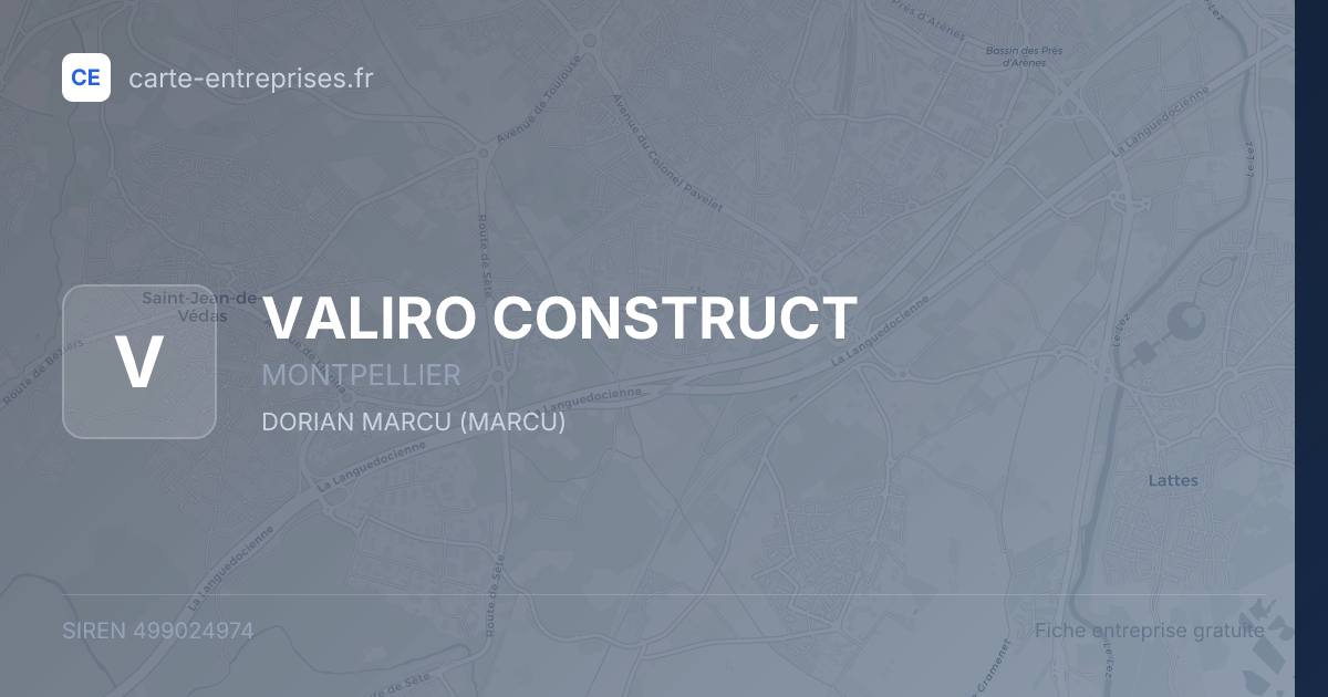 VALIRO CONSTRUCT — 499024974 — fiche entreprise