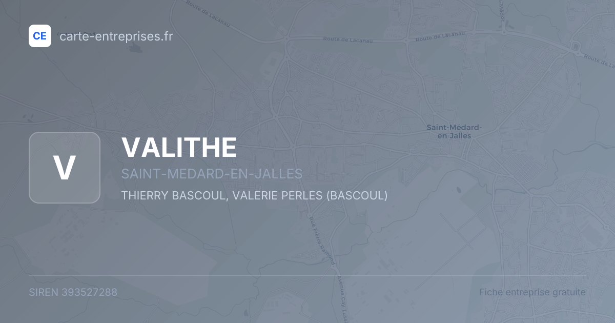 VALITHE — 393527288 — fiche entreprise