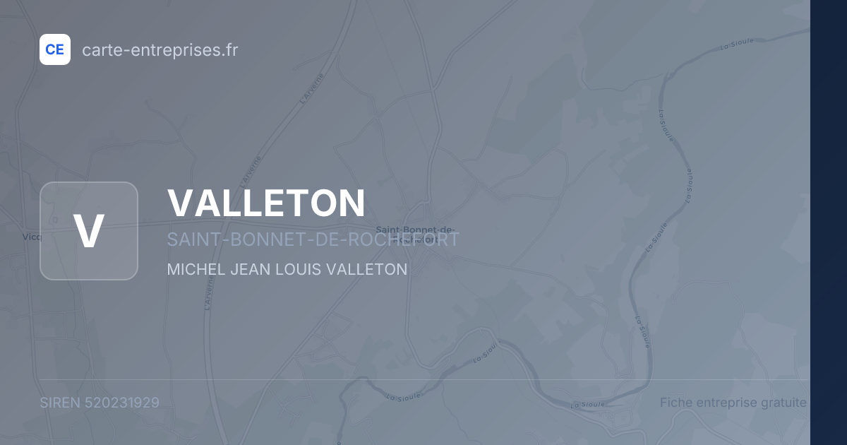 VALLETON — 520231929 — fiche entreprise