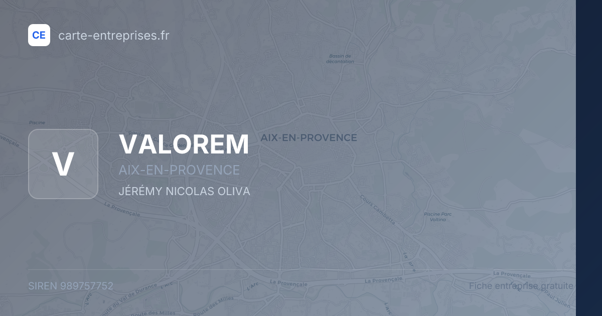 VALOREM — 989757752 — fiche entreprise