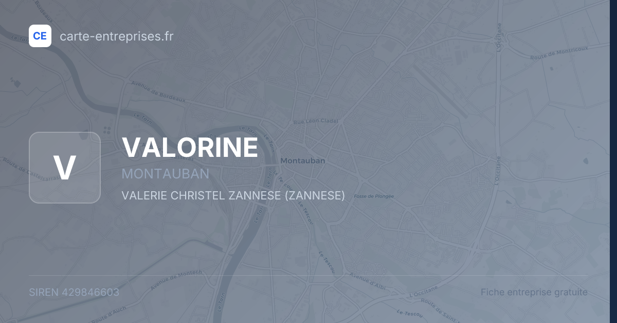 VALORINE — 429846603 — fiche entreprise