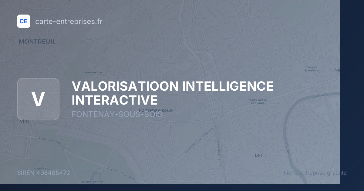 VALORISATIOON INTELLIGENCE INTERACTIVE — 408485472 — fiche entreprise