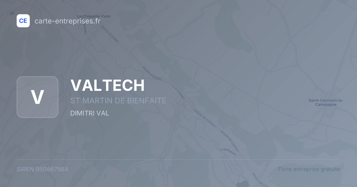 VALTECH — 950867564 — fiche entreprise