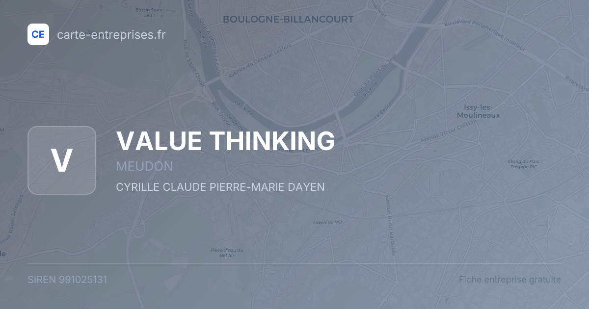 VALUE THINKING — 991025131 — fiche entreprise
