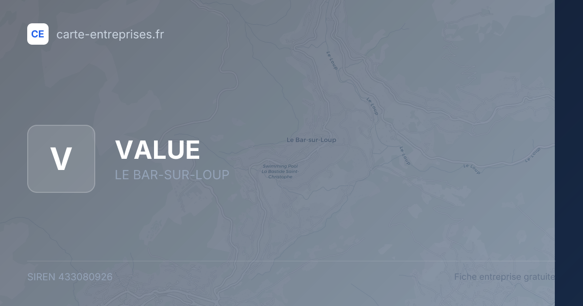 VALUE — 433080926 — fiche entreprise