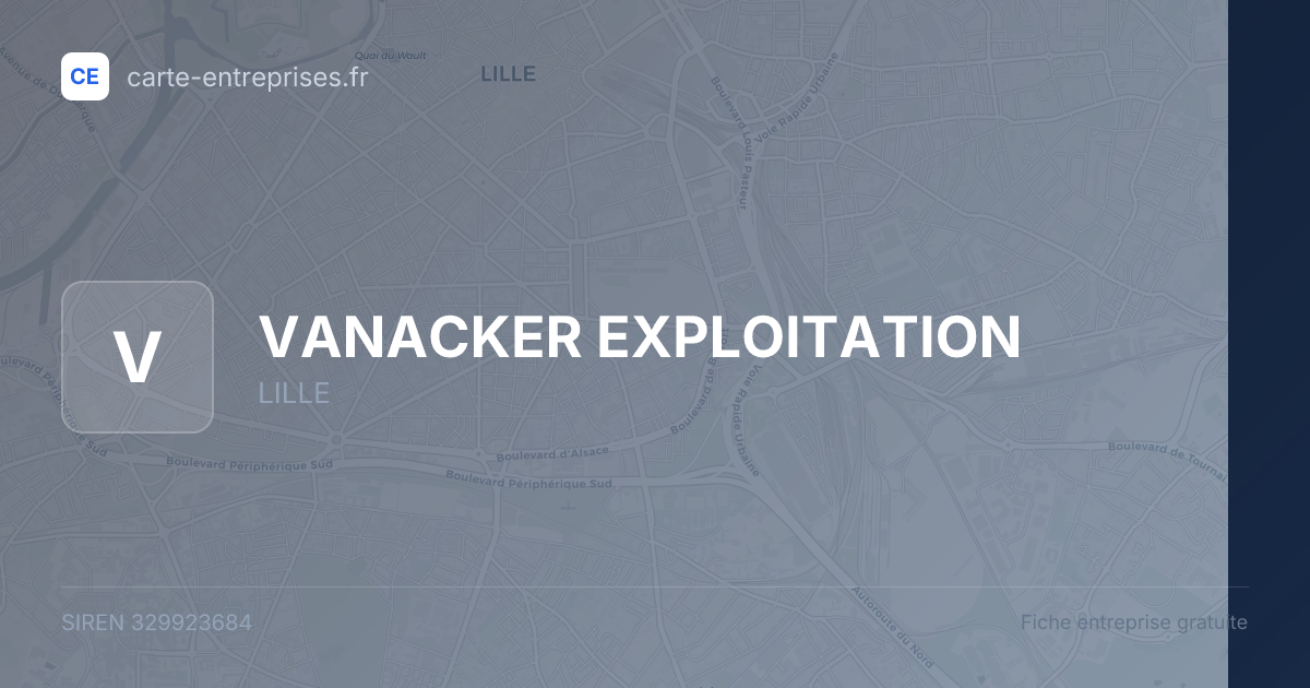 VANACKER EXPLOITATION — 329923684 — fiche entreprise