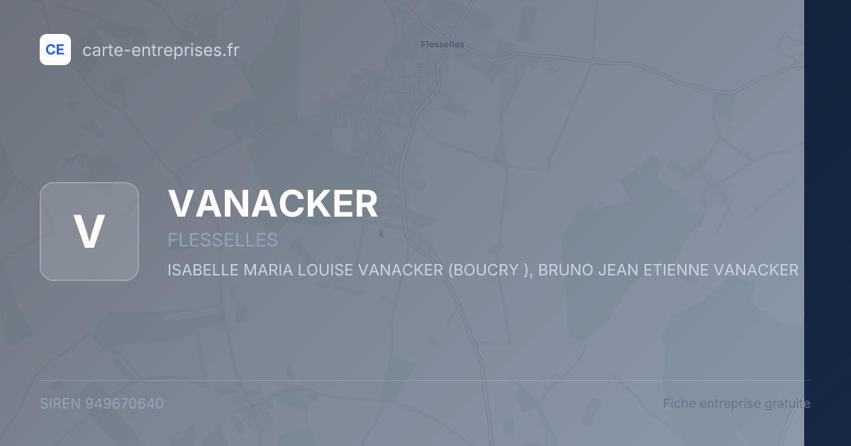 VANACKER — 949670640 — fiche entreprise