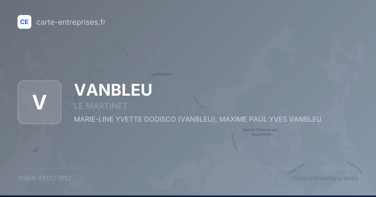 VANBLEU — 834577652 — fiche entreprise