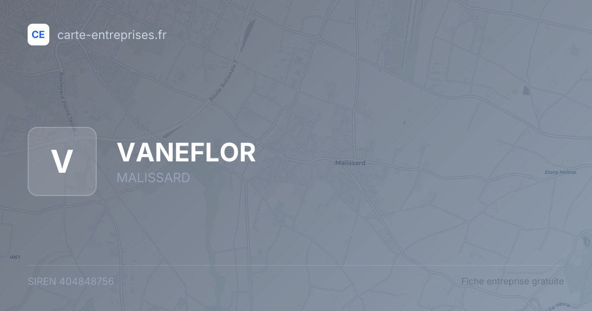 VANEFLOR — 404848756 — fiche entreprise