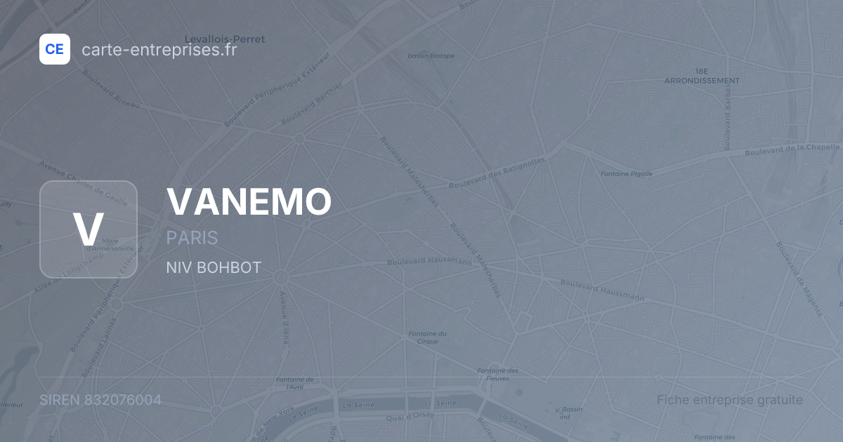 VANEMO — 832076004 — fiche entreprise
