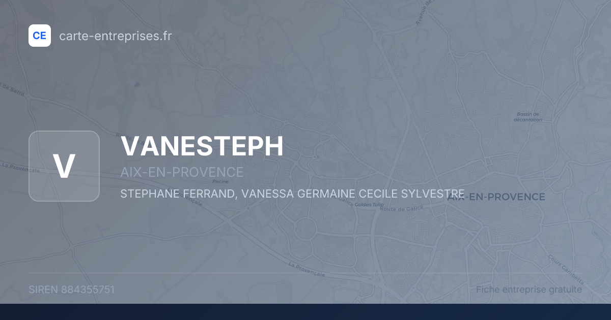 VANESTEPH — 884355751 — fiche entreprise