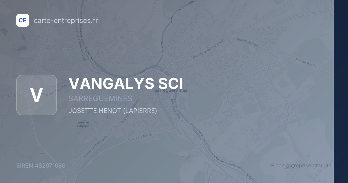 VANGALYS SCI — 482971686 — fiche entreprise