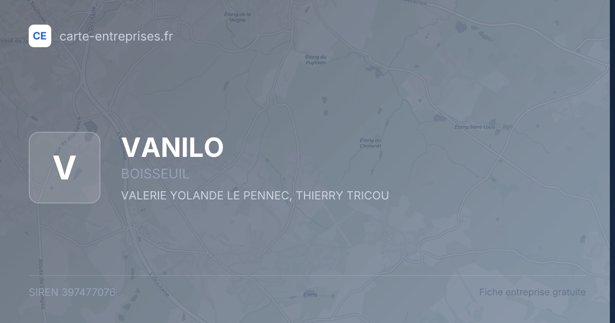 VANILO — 397477076 — fiche entreprise