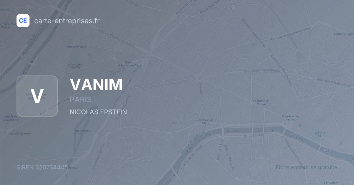 VANIM — 320734445 — fiche entreprise