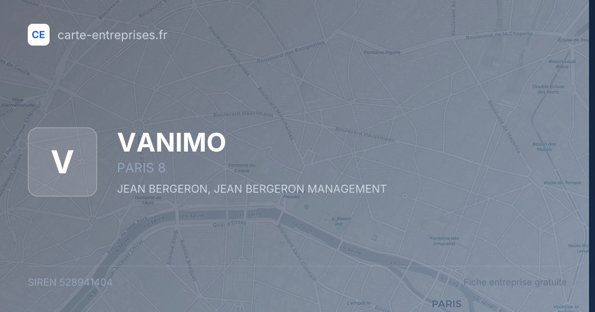 VANIMO — 528941404 — fiche entreprise