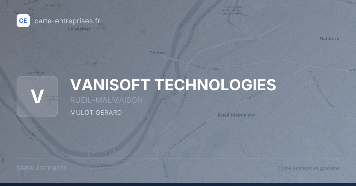 VANISOFT TECHNOLOGIES — 402159727 — fiche entreprise