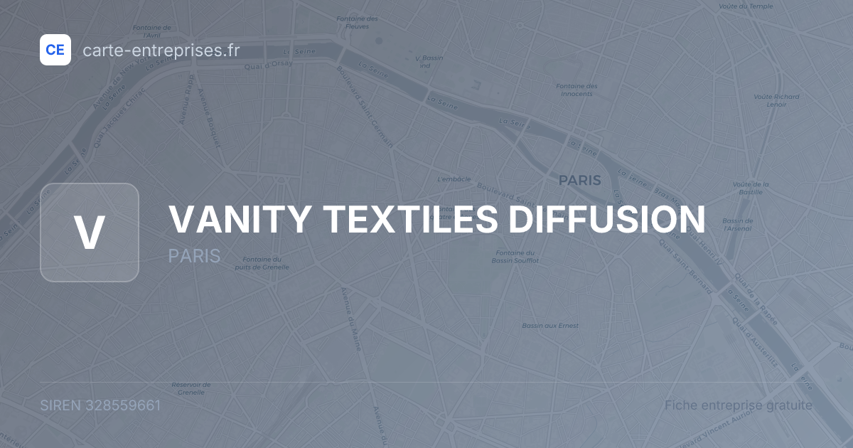 VANITY TEXTILES DIFFUSION — 328559661 — fiche entreprise