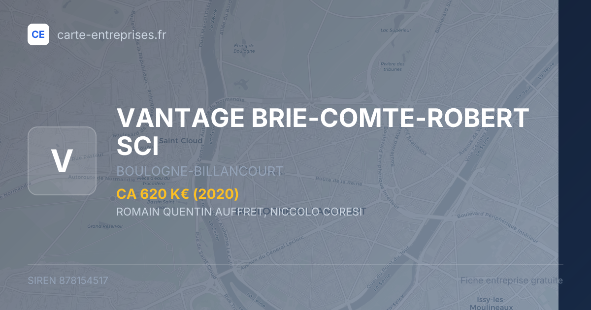 VANTAGE BRIE-COMTE-ROBERT SCI — 878154517 — fiche entreprise