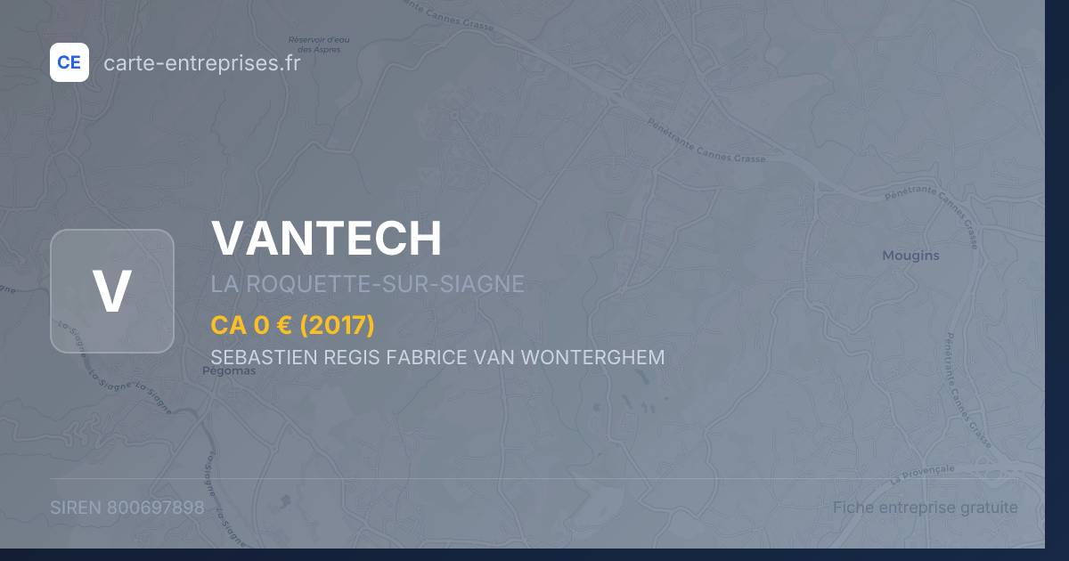 VANTECH — 800697898 — fiche entreprise