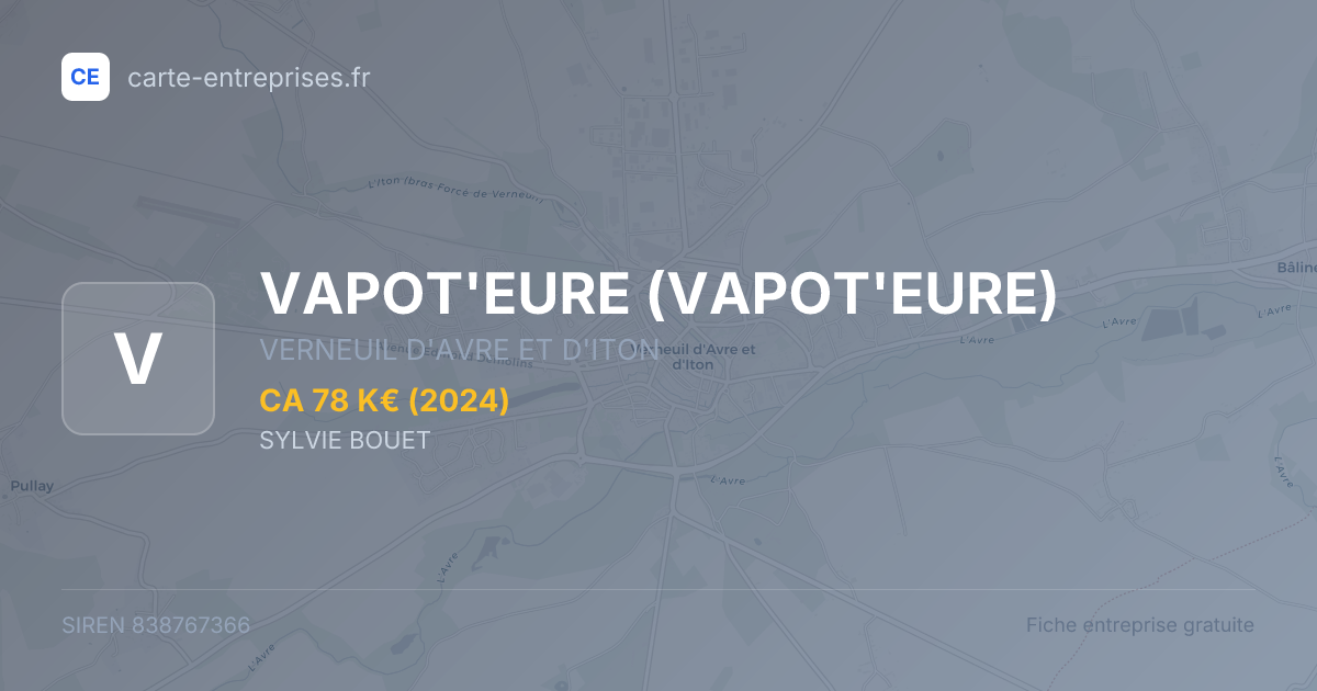 VAPOT'EURE — 838767366 — fiche entreprise