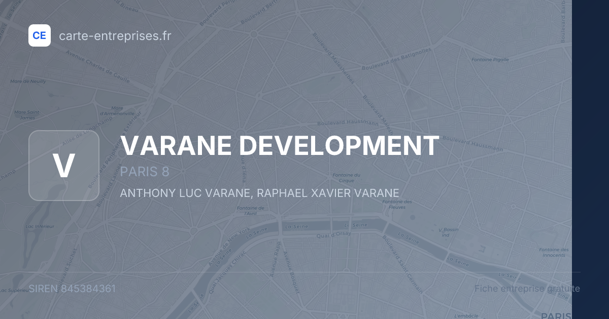 VARANE DEVELOPMENT — 845384361 — fiche entreprise