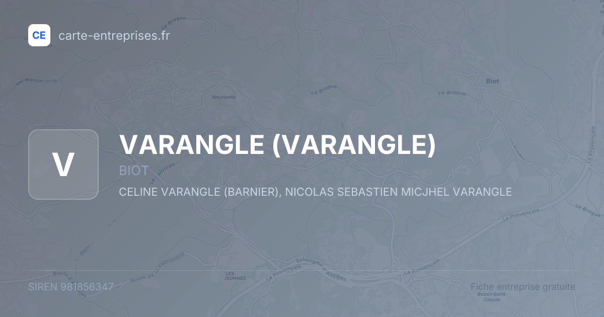 VARANGLE — 981856347 — fiche entreprise