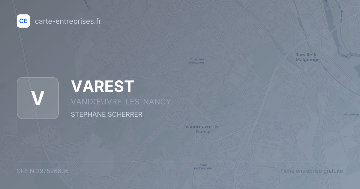 VAREST — 397596636 — fiche entreprise