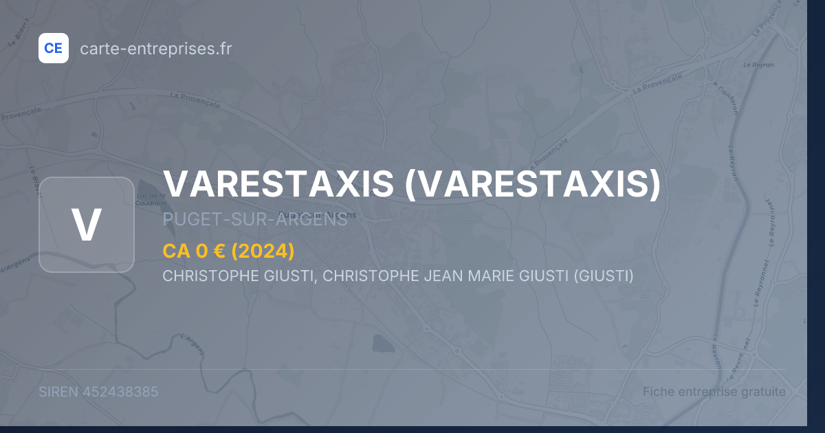 VARESTAXIS — 452438385 — fiche entreprise