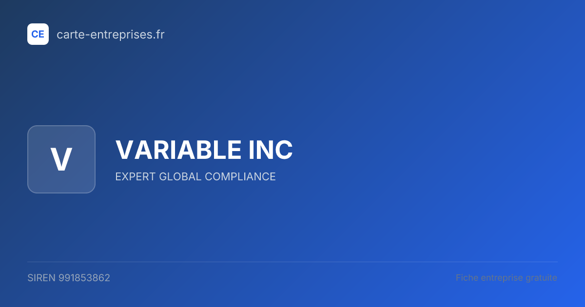 VARIABLE INC — 991853862 — fiche entreprise
