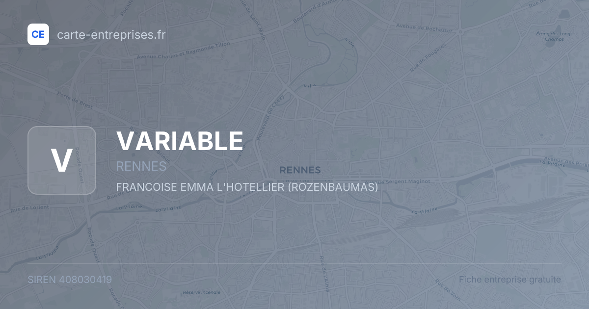 VARIABLE — 408030419 — fiche entreprise