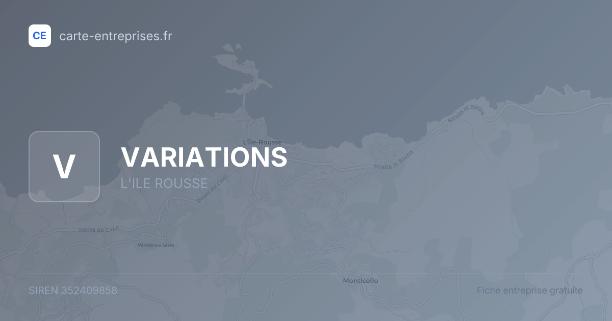 VARIATIONS — 352409858 — fiche entreprise