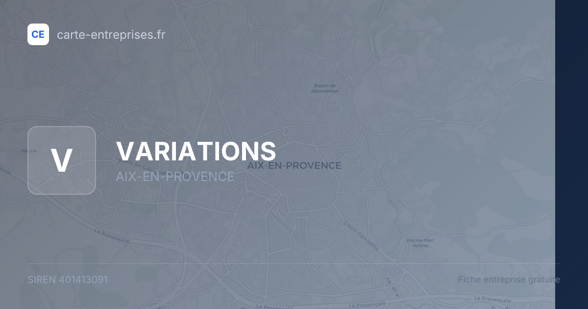 VARIATIONS — 401413091 — fiche entreprise