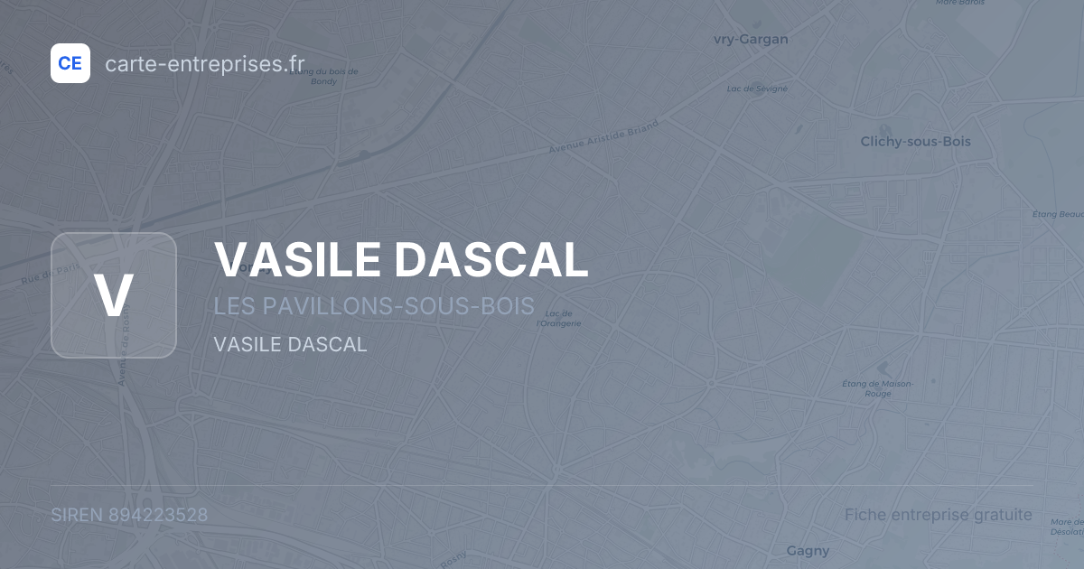 VASILE DASCAL — 894223528 — fiche entreprise